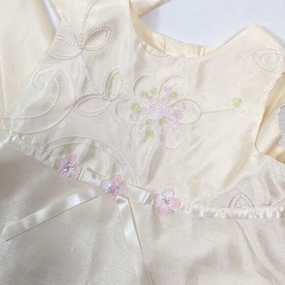 Bonnie Baby Dress Jacket Set Girls Size 18m Cream Shimmery - Picture 3 of 6